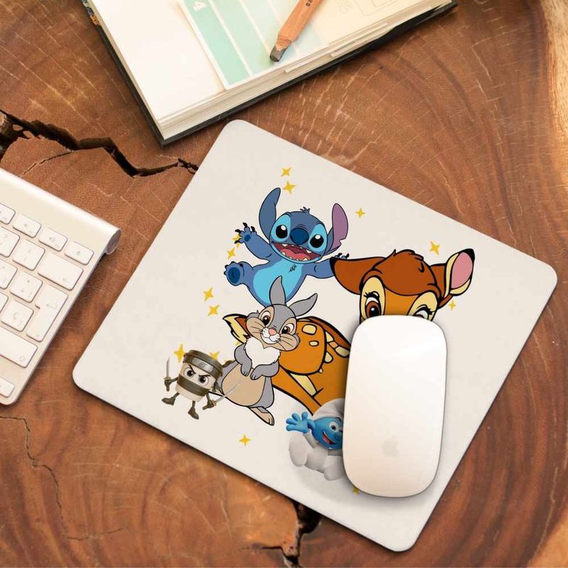 PC, gaming si accesorii - Periferice PC - Mousepad - Mousepad Bambi Stitch Thumper Iepure Dragut, 21x19cm - Infinity.ro