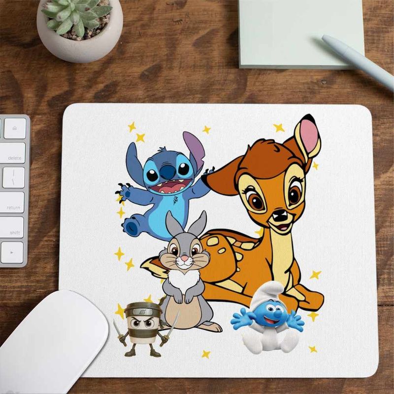PC, gaming si accesorii - Periferice PC - Mousepad - Mousepad Bambi Stitch Thumper Iepure Dragut, 21x19cm - Infinity.ro