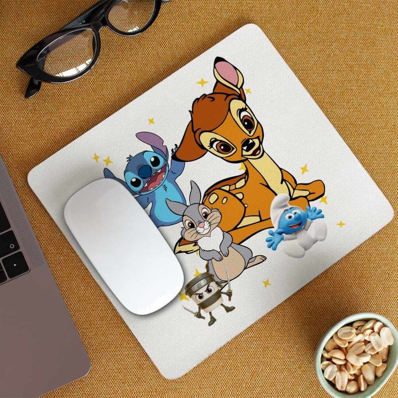 PC, gaming si accesorii - Periferice PC - Mousepad - Mousepad Bambi Stitch Thumper Iepure Dragut, 21x19cm - Infinity.ro
