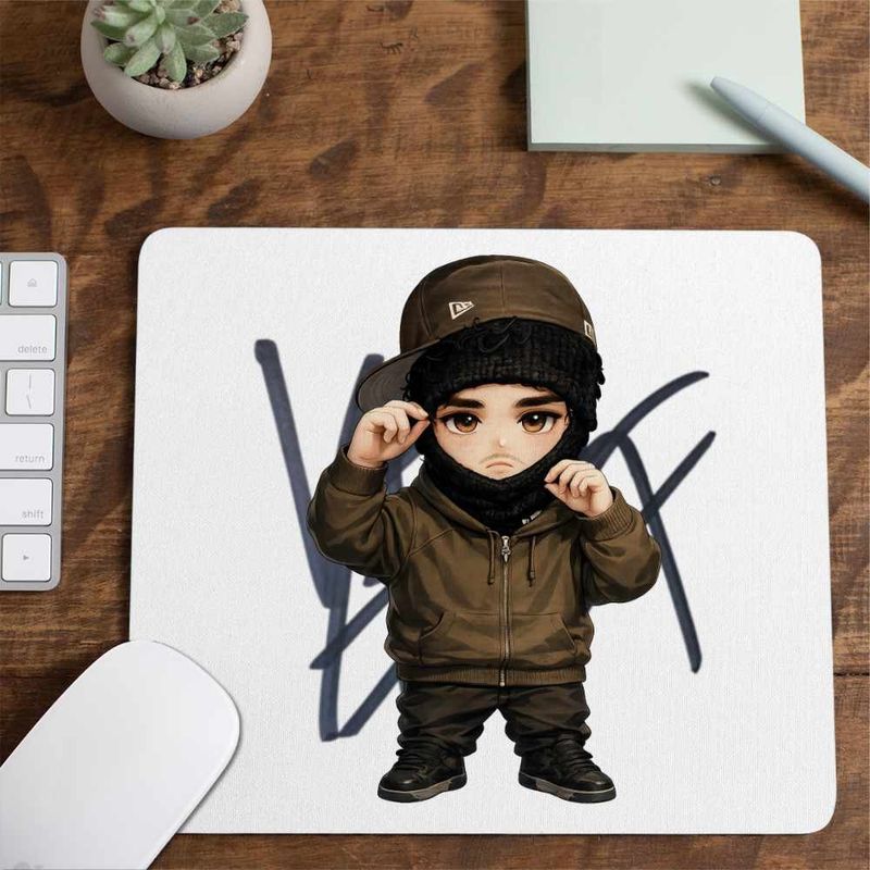 PC, gaming si accesorii - Periferice PC - Mousepad - Mousepad Yeat Chibi Trap Rage Music, 21x19cm - Infinity.ro