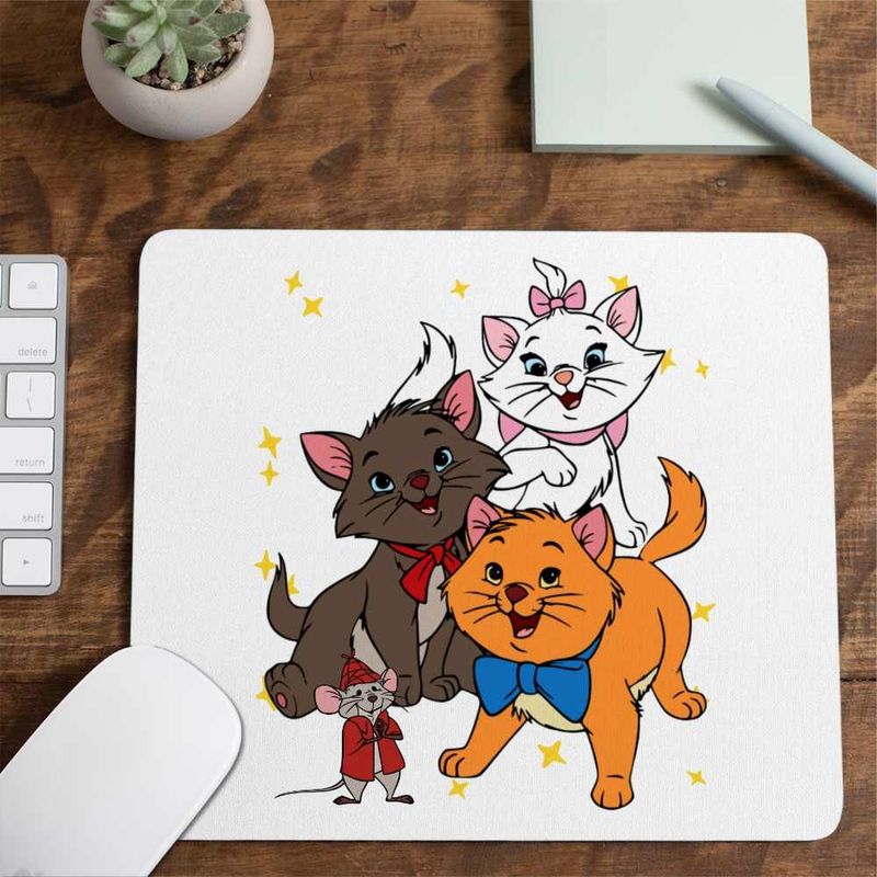 PC, gaming si accesorii - Periferice PC - Mousepad - Mousepad Pisicile Aristocrate Toulouse Motanel, 21x19cm - Infinity.ro
