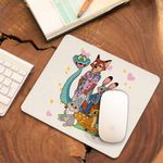 PC, gaming si accesorii - Periferice PC - Mousepad - Mousepad Bambi Zootopia Iepuras Sarpe Vulpe, 21x19cm - Infinity.ro