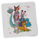 PC, gaming si accesorii - Periferice PC - Mousepad - Mousepad Bambi Zootopia Iepuras Sarpe Vulpe, 21x19cm - Infinity.ro