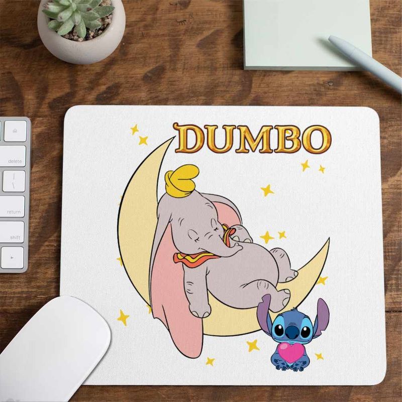 PC, gaming si accesorii - Periferice PC - Mousepad - Mousepad Dumbo Luna Somn Usor Elefant Circ, 21x19cm - Infinity.ro