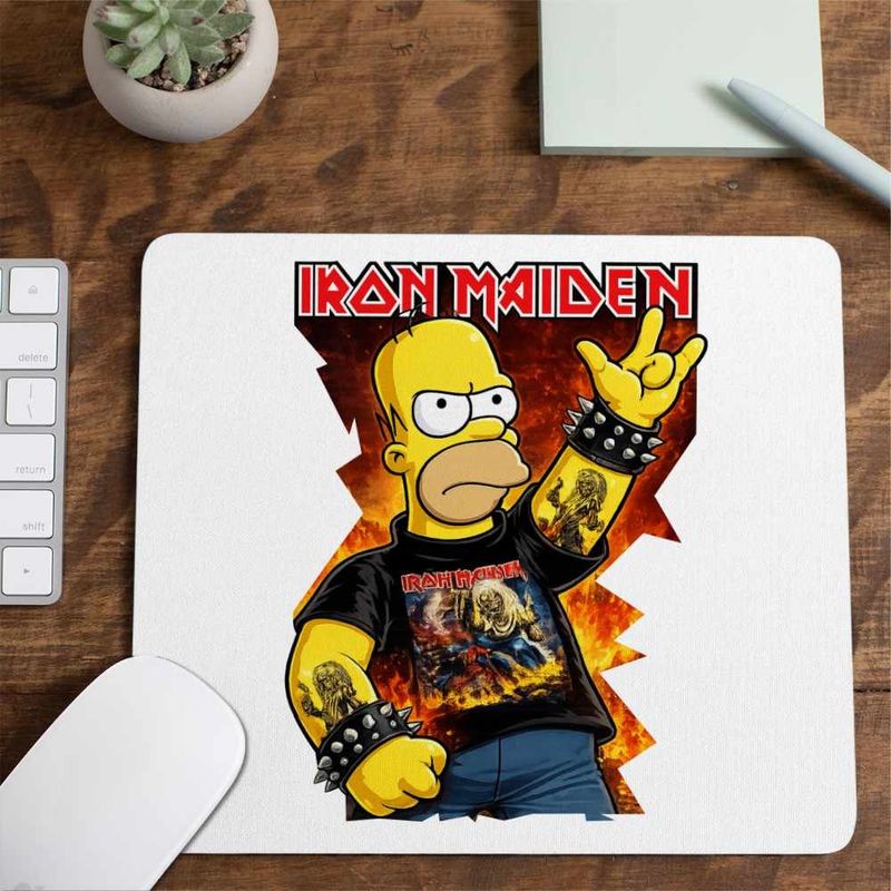 PC, gaming si accesorii - Periferice PC - Mousepad - Mousepad Iron Maiden Homer The Simpsons, 21x19cm - Infinity.ro
