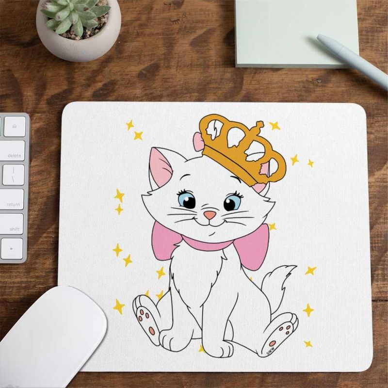 PC, gaming si accesorii - Periferice PC - Mousepad - Mousepad Pisicile Aristocrate Marie Printesa Regina Coroana, 21x19cm - Infinity.ro