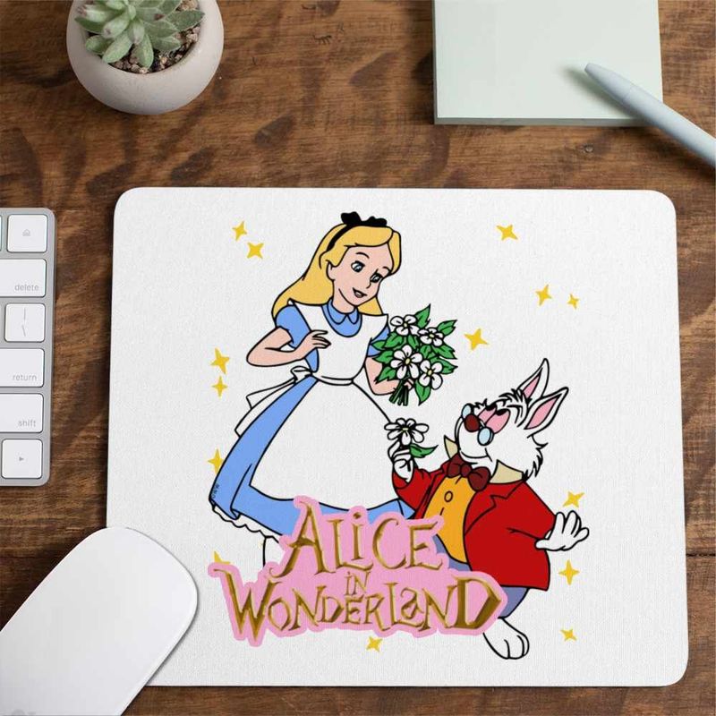 PC, gaming si accesorii - Periferice PC - Mousepad - Mousepad Alice Tara Minunilor Iepure, 21x19cm - Infinity.ro