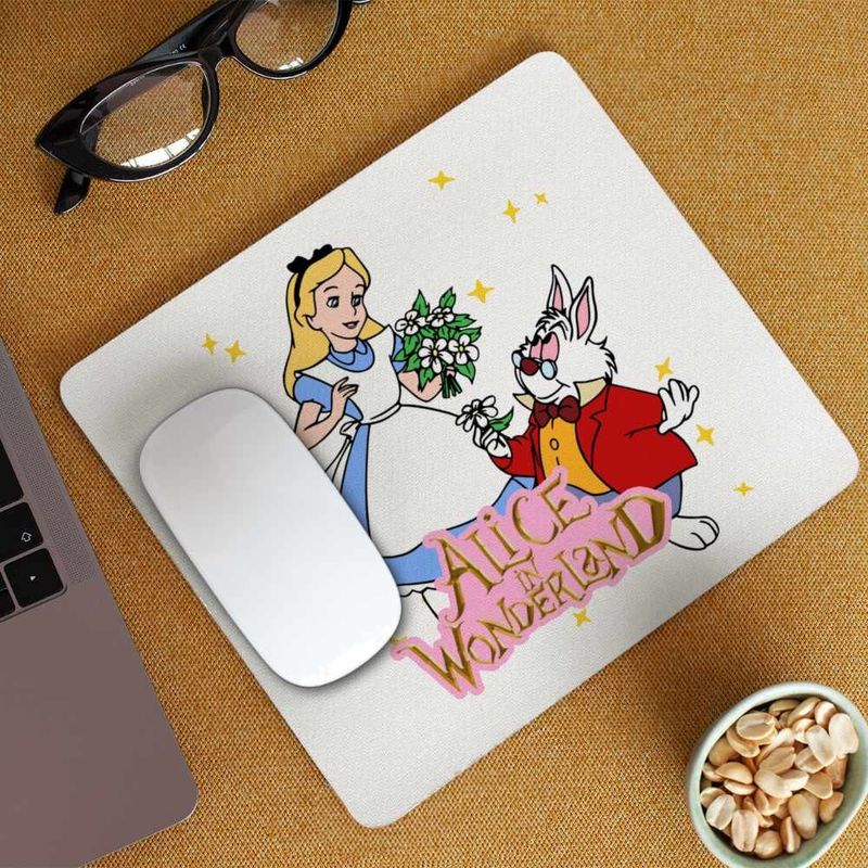 PC, gaming si accesorii - Periferice PC - Mousepad - Mousepad Alice Tara Minunilor Iepure, 21x19cm - Infinity.ro