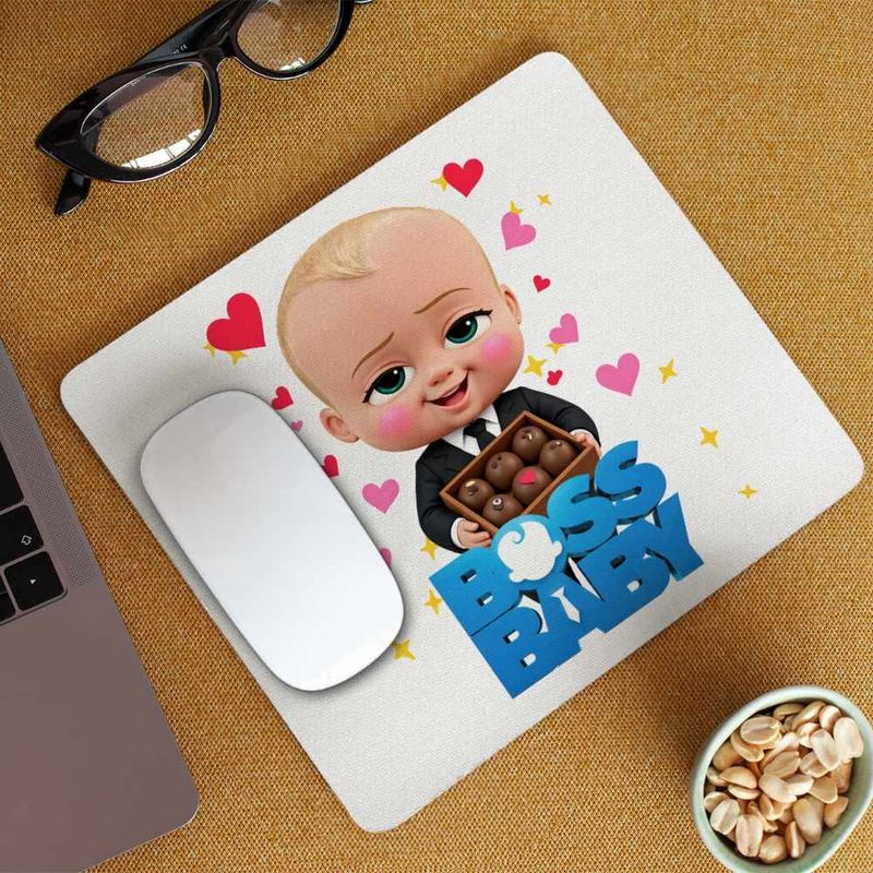 PC, gaming si accesorii - Periferice PC - Mousepad - Mousepad Boss Baby Ciocolata Valentines Day, 21x19cm - Infinity.ro