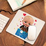 PC, gaming si accesorii - Periferice PC - Mousepad - Mousepad Boss Baby Ciocolata Valentines Day, 21x19cm - Infinity.ro