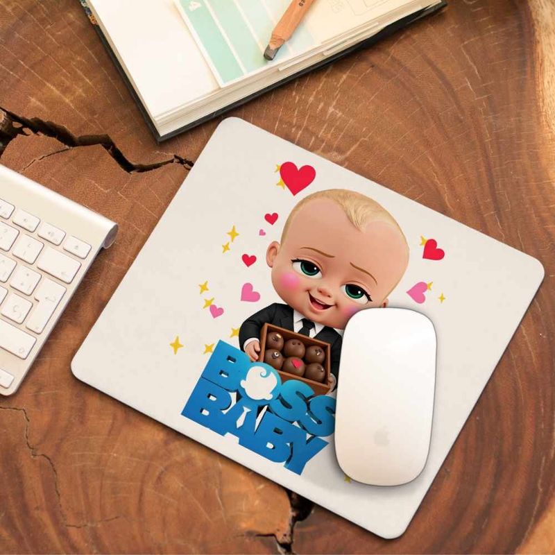 PC, gaming si accesorii - Periferice PC - Mousepad - Mousepad Boss Baby Ciocolata Valentines Day, 21x19cm - Infinity.ro