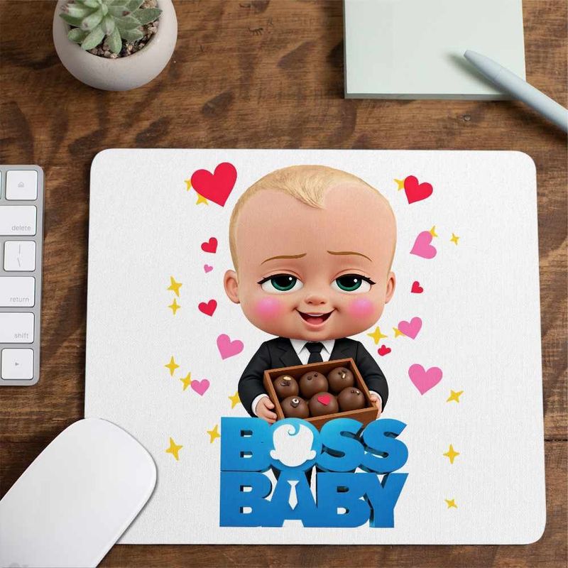 PC, gaming si accesorii - Periferice PC - Mousepad - Mousepad Boss Baby Ciocolata Valentines Day, 21x19cm - Infinity.ro
