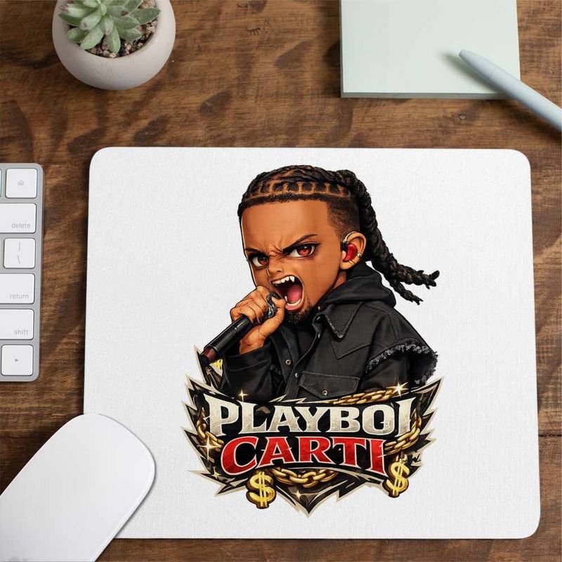 PC, gaming si accesorii - Periferice PC - Mousepad - Mousepad Playboi Carti RIP, 21x19cm - Infinity.ro