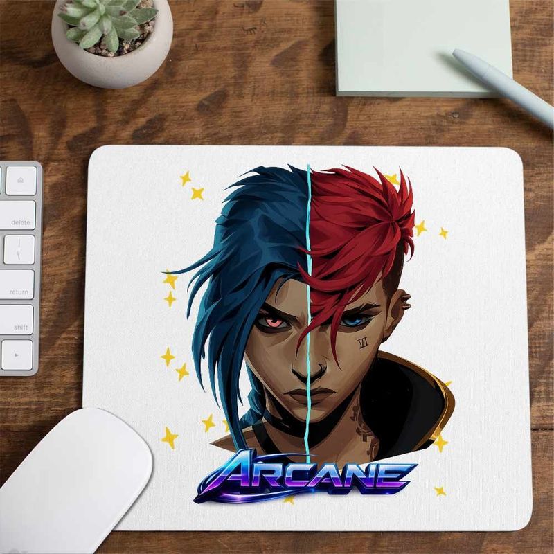 PC, gaming si accesorii - Periferice PC - Mousepad - Mousepad Arcane Jinx Vi Runeterra, 21x19cm - Infinity.ro