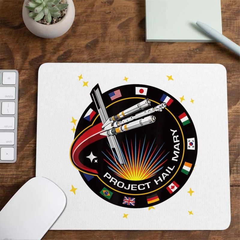 PC, gaming si accesorii - Periferice PC - Mousepad - Mousepad Project Hail Mary Spaceship Mission Badge, 21x19cm - Infinity.ro