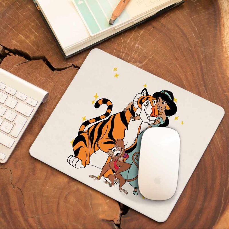 PC, gaming si accesorii - Periferice PC - Mousepad - Mousepad Aladdin Jasmine Abu Rajah Tigru Imperial, 21x19cm - Infinity.ro