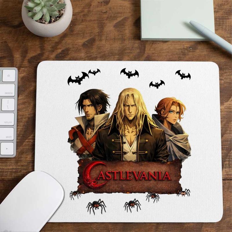 PC, gaming si accesorii - Periferice PC - Mousepad - Mousepad Castlevania Trevor Alucard Sypha, 21x19cm - Infinity.ro