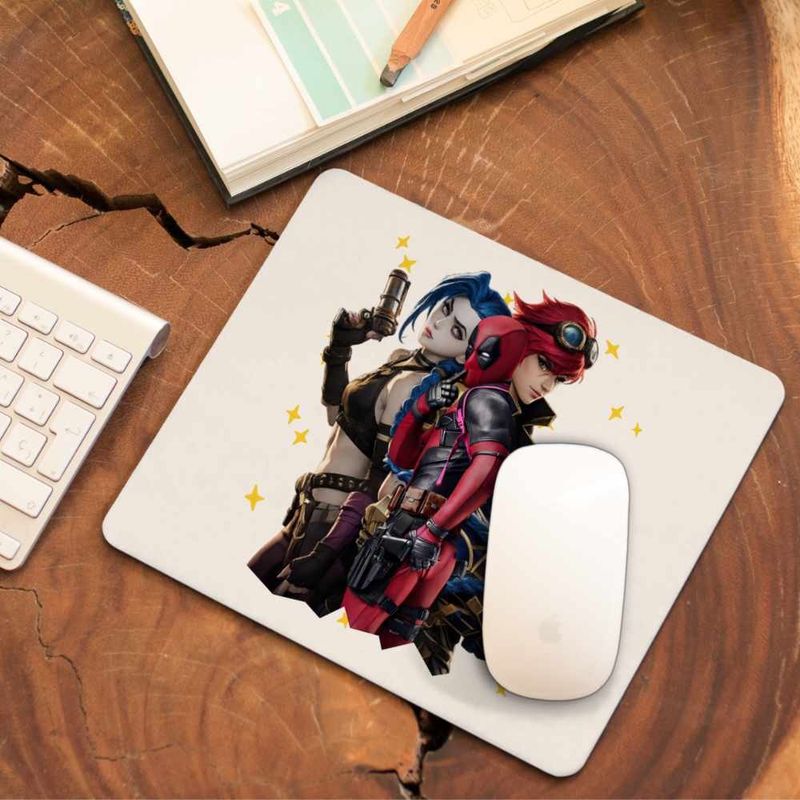 PC, gaming si accesorii - Periferice PC - Mousepad - Mousepad Jinx Vi Deadpool Arcane Runeterra, 21x19cm - Infinity.ro