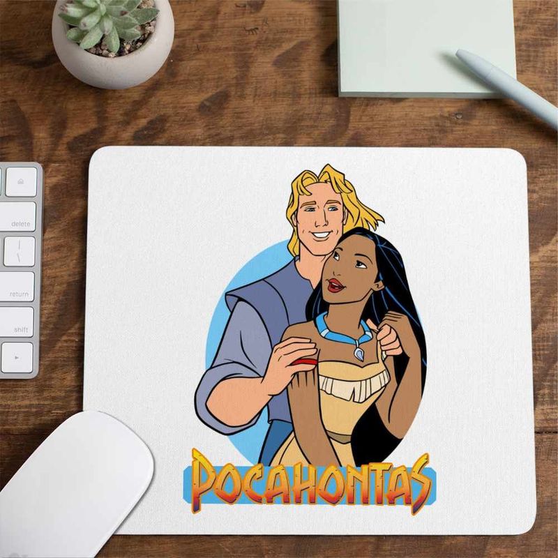 PC, gaming si accesorii - Periferice PC - Mousepad - Mousepad Pocahontas Love John Valentines Day, 21x19cm - Infinity.ro