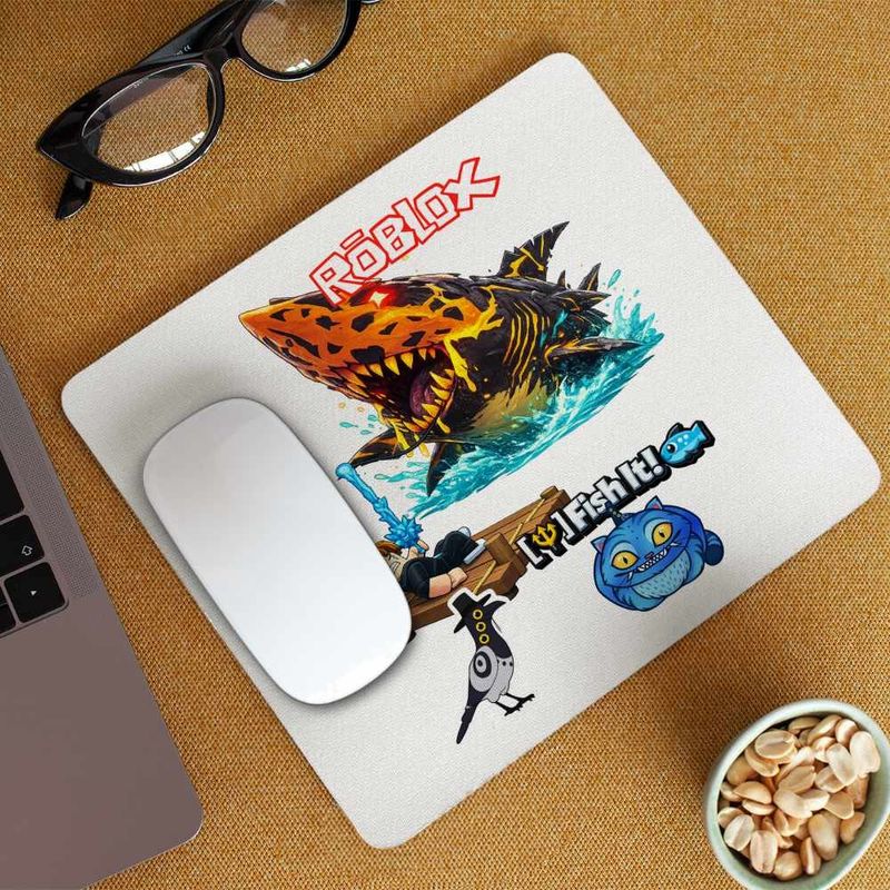PC, gaming si accesorii - Periferice PC - Mousepad - Mousepad Roblox Fish it Dark Shark Sea Monster, 21x19cm - Infinity.ro