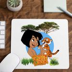 PC, gaming si accesorii - Periferice PC - Mousepad - Mousepad Cartea Junglei Mowgli Baby Tiger, 21x19cm - Infinity.ro