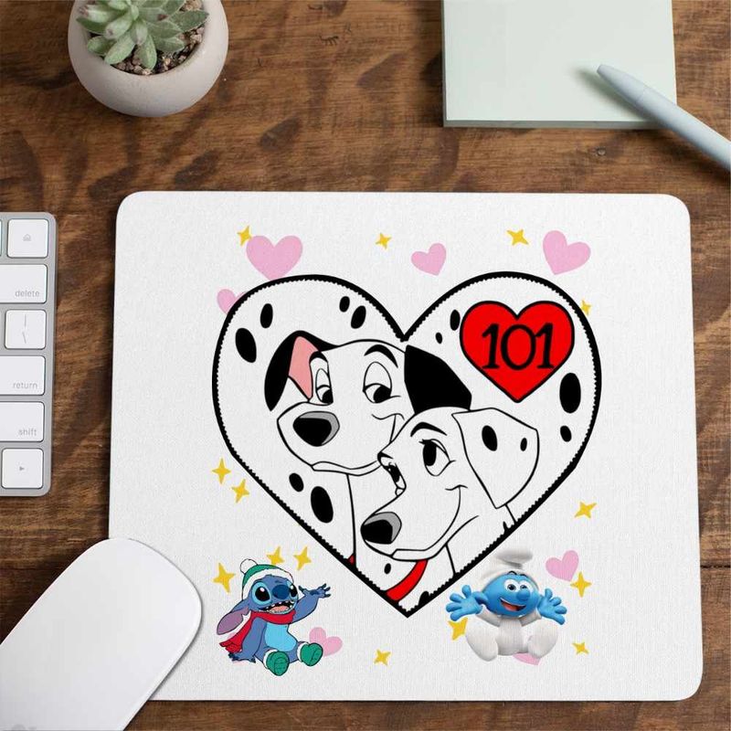 PC, gaming si accesorii - Periferice PC - Mousepad - Mousepad 101 Dalmatieni Pongo Perdita Love Catei, 21x19cm - Infinity.ro