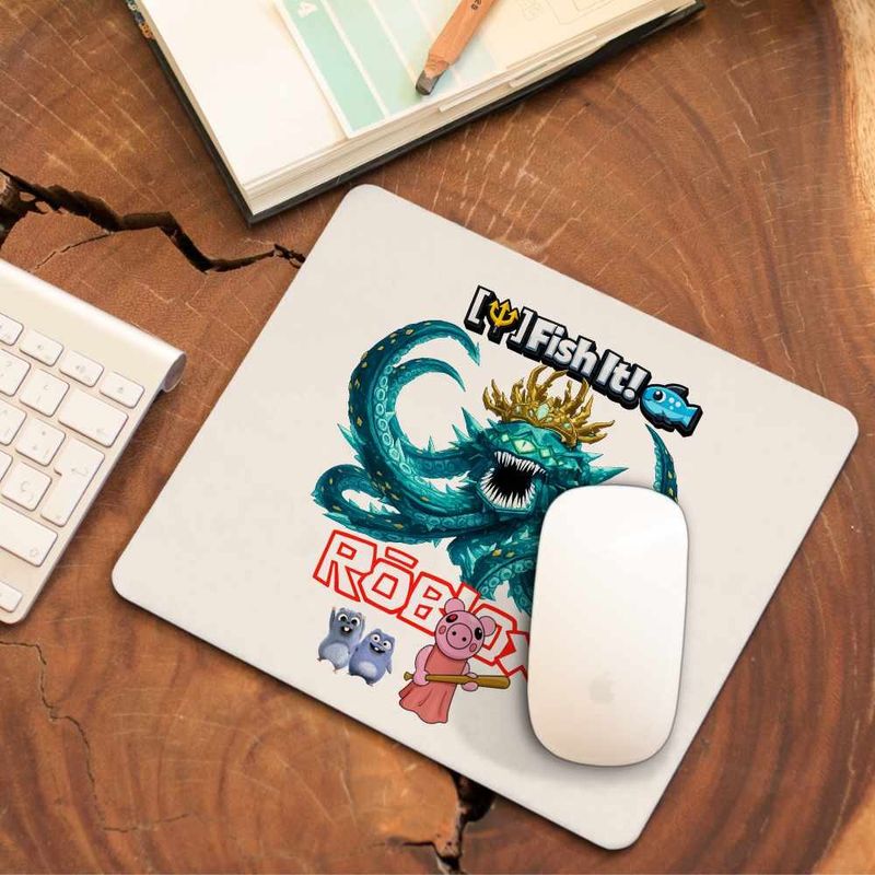 PC, gaming si accesorii - Periferice PC - Mousepad - Mousepad Roblox Fish it Laviathan Sea Monster Pescar, 21x19cm - Infinity.ro
