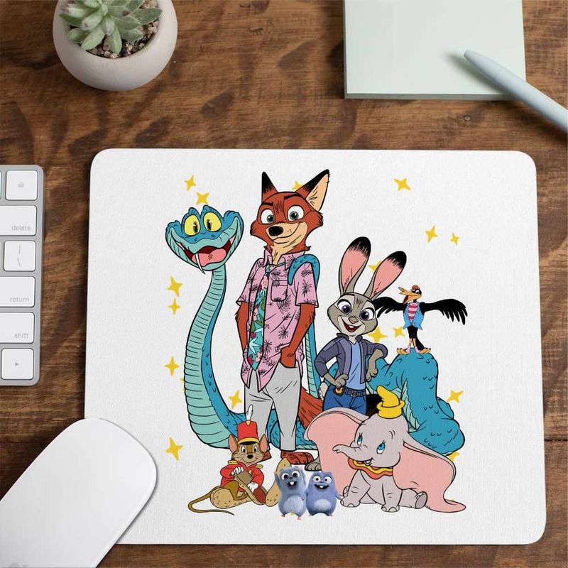 PC, gaming si accesorii - Periferice PC - Mousepad - Mousepad Dumbo Zootopia Zootropolis Elefantel Sarpe, 21x19cm - Infinity.ro