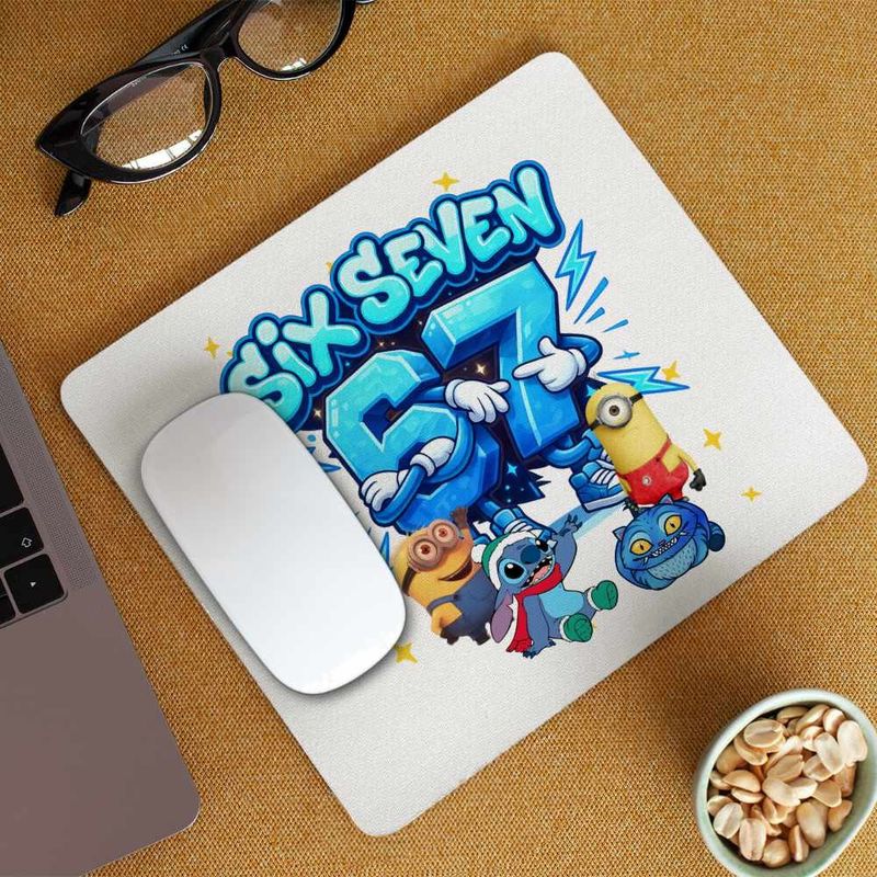 PC, gaming si accesorii - Periferice PC - Mousepad - Mousepad Minions 67 Six Seven Sase Sapte Despicable Steal Brainrot, 21x19cm - Infinity.ro