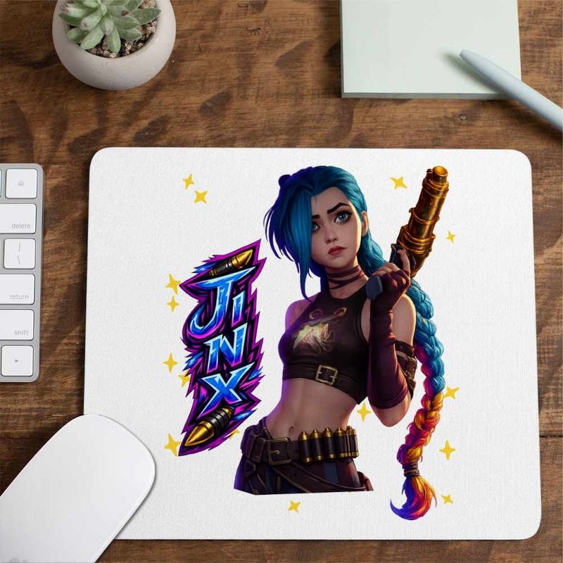 PC, gaming si accesorii - Periferice PC - Mousepad - Mousepad Arcane Runeterra Jinx, 21x19cm - Infinity.ro