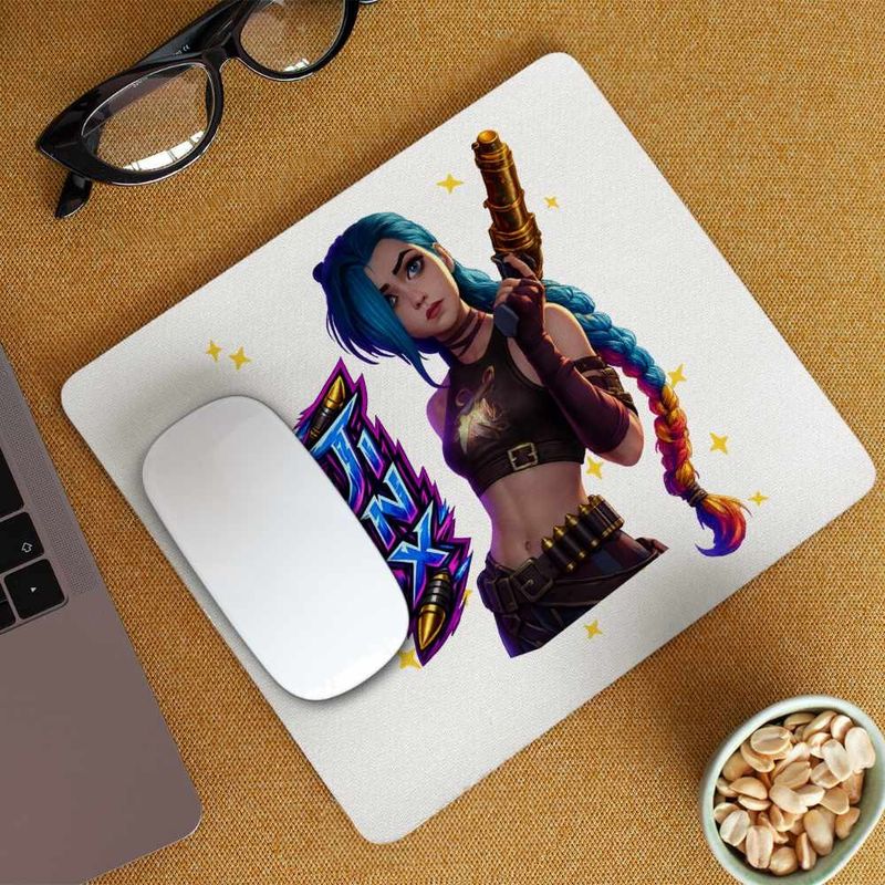 PC, gaming si accesorii - Periferice PC - Mousepad - Mousepad Arcane Runeterra Jinx, 21x19cm - Infinity.ro