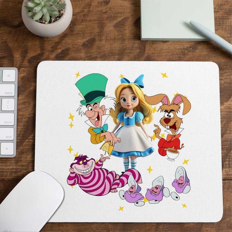 PC, gaming si accesorii - Periferice PC - Mousepad - Mousepad Alice Tara Minunilor Mad Hatter March Hare, 21x19cm - Infinity.ro