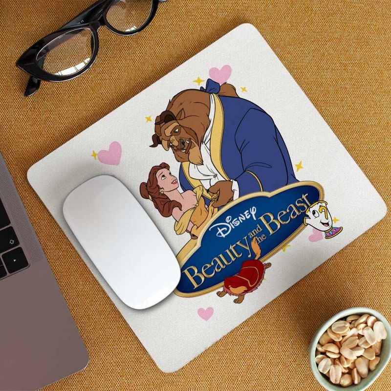 PC, gaming si accesorii - Periferice PC - Mousepad - Mousepad Frumoasa si Bestia Love, 21x19cm - Infinity.ro