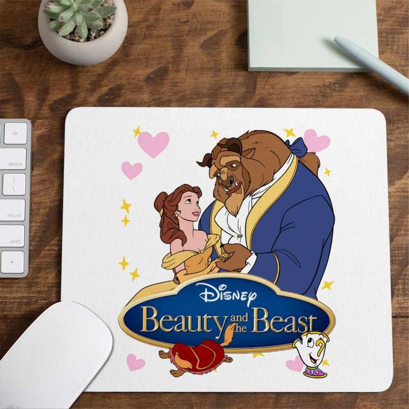 PC, gaming si accesorii - Periferice PC - Mousepad - Mousepad Frumoasa si Bestia Love, 21x19cm - Infinity.ro