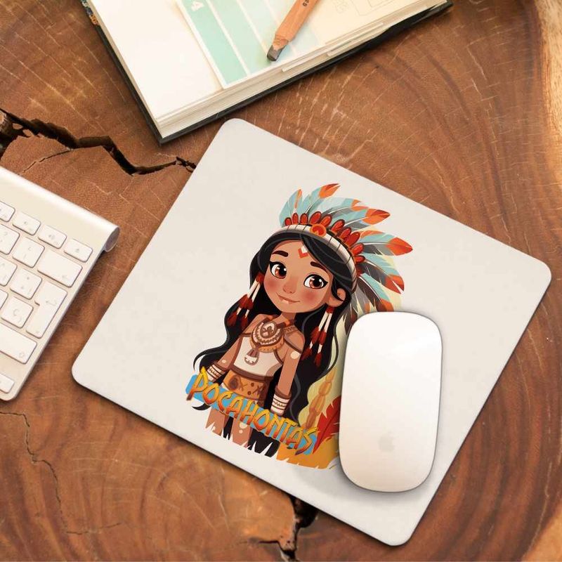 PC, gaming si accesorii - Periferice PC - Mousepad - Mousepad Native American Pocahontas, 21x19cm - Infinity.ro