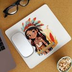 PC, gaming si accesorii - Periferice PC - Mousepad - Mousepad Native American Pocahontas, 21x19cm - Infinity.ro