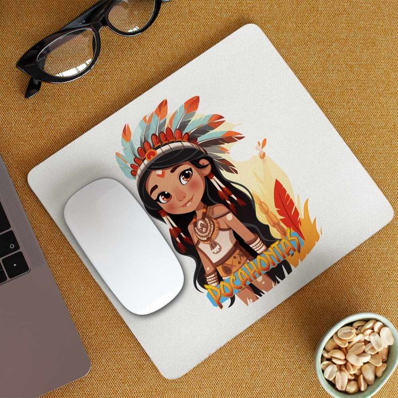 PC, gaming si accesorii - Periferice PC - Mousepad - Mousepad Native American Pocahontas, 21x19cm - Infinity.ro