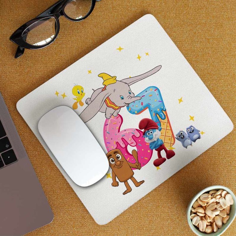 PC, gaming si accesorii - Periferice PC - Mousepad - Mousepad Dumbo Six Seven Papa Strumf 67 Sase Sapte, 21x19cm - Infinity.ro