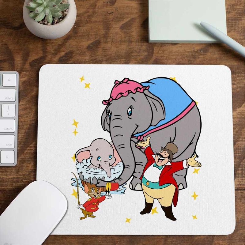 PC, gaming si accesorii - Periferice PC - Mousepad - Mousepad Dumbo Jumbo Baie Circus, 21x19cm - Infinity.ro