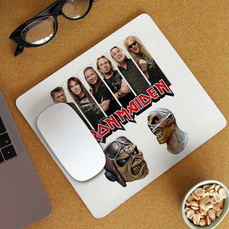 PC, gaming si accesorii - Periferice PC - Mousepad - Mousepad Iron Maiden All Gang Heavy Metal, 21x19cm - Infinity.ro
