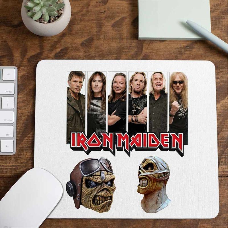 PC, gaming si accesorii - Periferice PC - Mousepad - Mousepad Iron Maiden All Gang Heavy Metal, 21x19cm - Infinity.ro