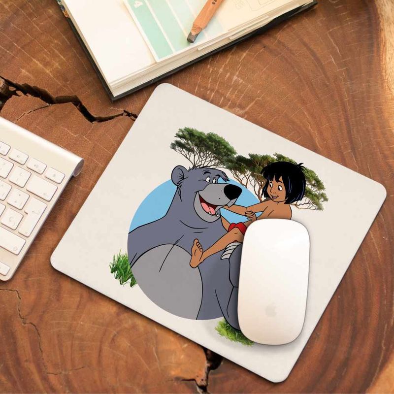 PC, gaming si accesorii - Periferice PC - Mousepad - Mousepad Cartea Junglei Baloo Mowgli, 21x19cm - Infinity.ro