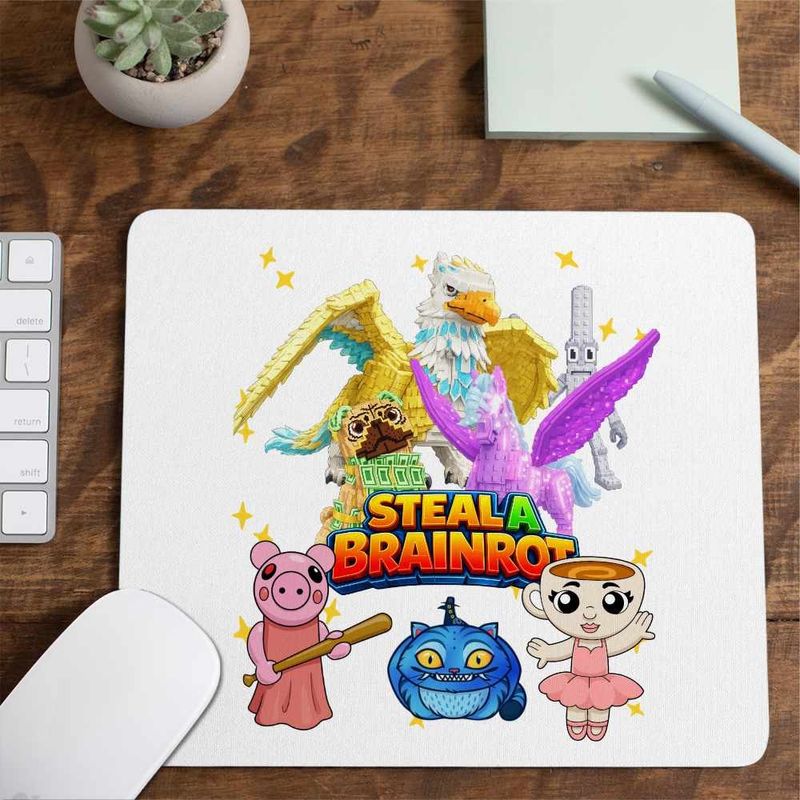 PC, gaming si accesorii - Periferice PC - Mousepad - Mousepad Steal a Brainrot Roblox Griffin Pegasus Meme, 21x19cm - Infinity.ro