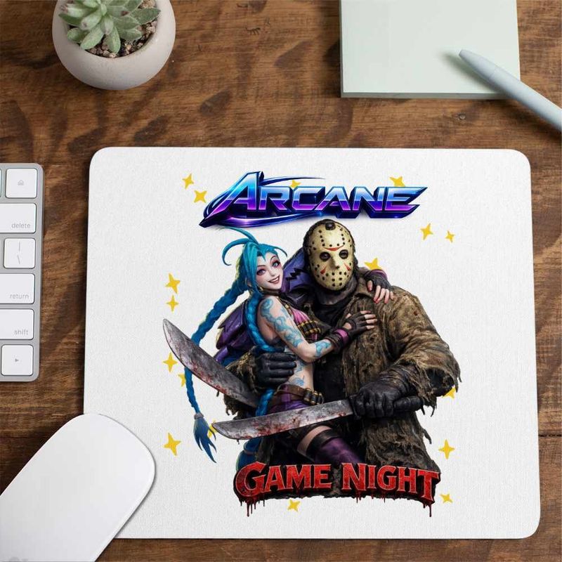 PC, gaming si accesorii - Periferice PC - Mousepad - Mousepad Jinx Jason Voorhees Arcane Runeterra, 21x19cm - Infinity.ro