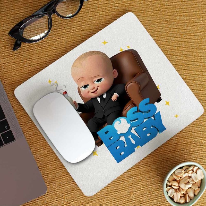 PC, gaming si accesorii - Periferice PC - Mousepad - Mousepad Baby Boss Director Born To Lead, 21x19cm - Infinity.ro