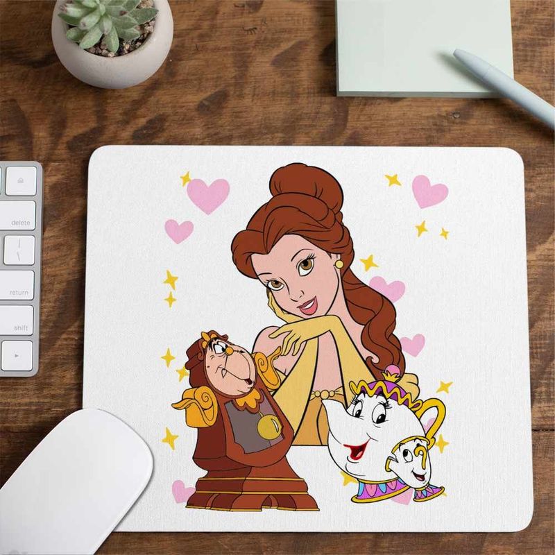 PC, gaming si accesorii - Periferice PC - Mousepad - Mousepad Frumoasa si Bestia Ceanic Ceas, 21x19cm - Infinity.ro