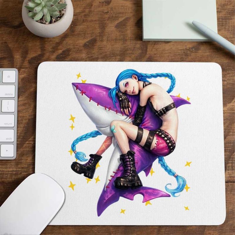 PC, gaming si accesorii - Periferice PC - Mousepad - Mousepad Jinx Arcane Rechin Runeterra, 21x19cm - Infinity.ro
