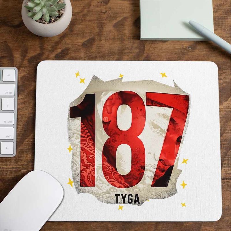 PC, gaming si accesorii - Periferice PC - Mousepad - Mousepad Tyga 187 Trap Rap Music, 21x19cm - Infinity.ro