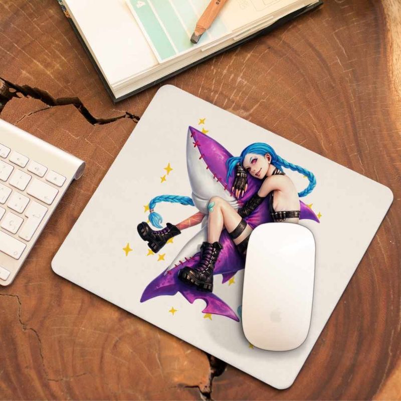 PC, gaming si accesorii - Periferice PC - Mousepad - Mousepad Jinx Arcane Rechin Runeterra, 21x19cm - Infinity.ro