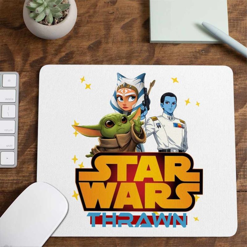 PC, gaming si accesorii - Periferice PC - Mousepad - Mousepad Star Wars Thrawn Ahsoka Baby Yoda, 21x19cm - Infinity.ro